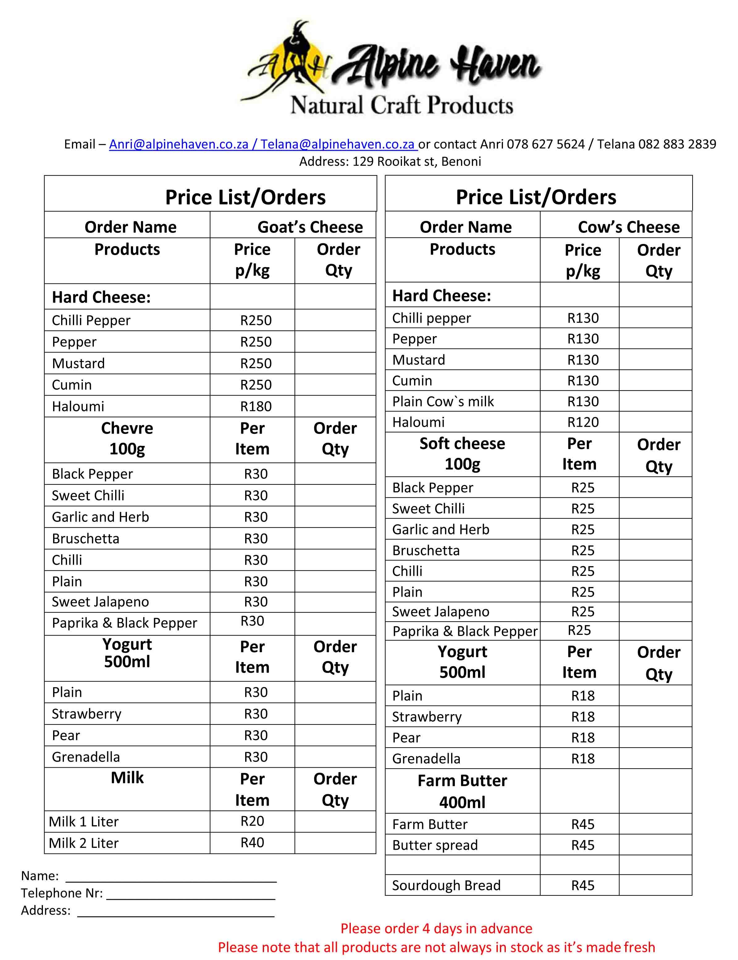 Alpine_Haven_Pricelist